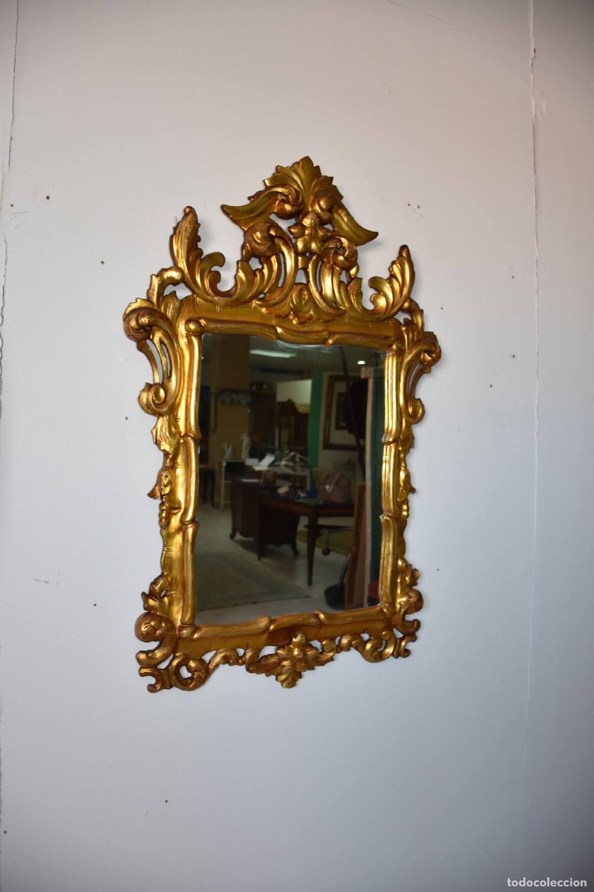 Antig&uuml;edades: Espejo barroco pan de oro Rococo - Foto 2