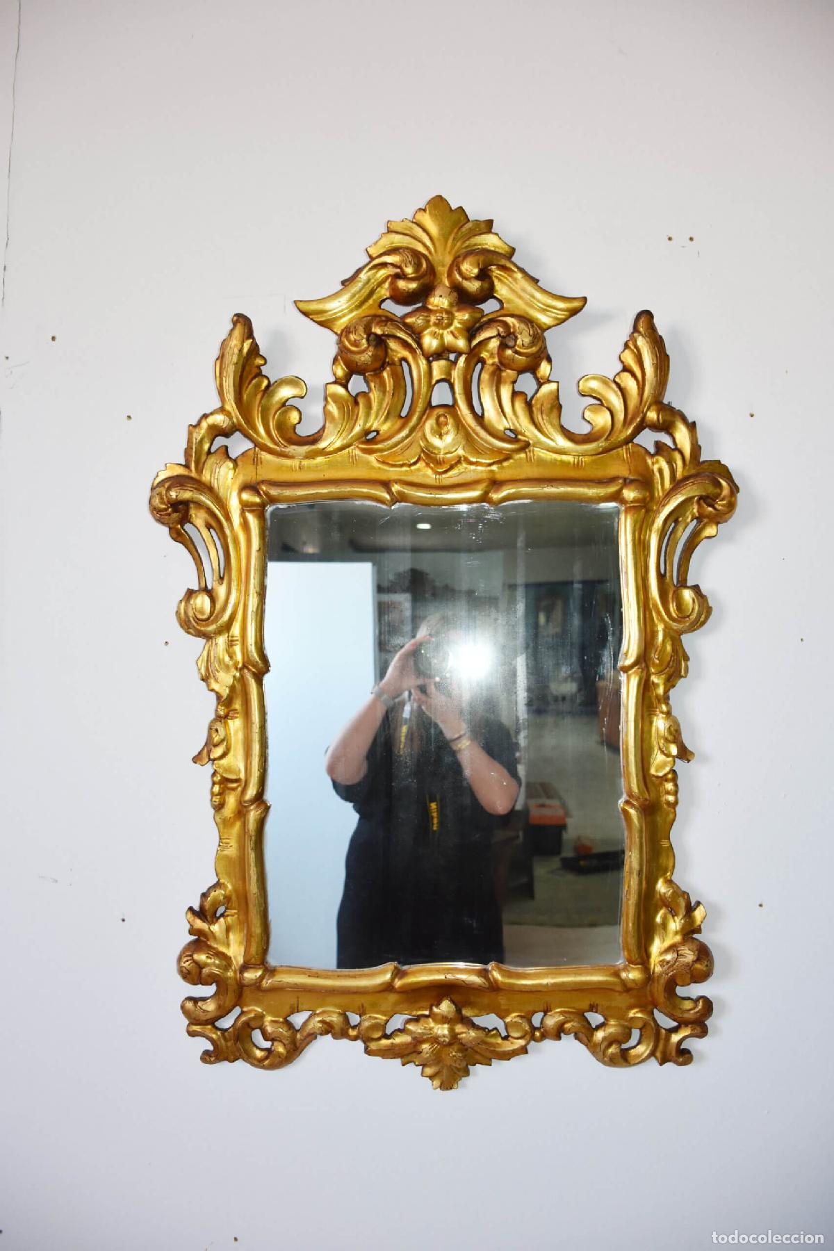 Antig&uuml;edades: Espejo barroco pan de oro Rococo - Foto 3