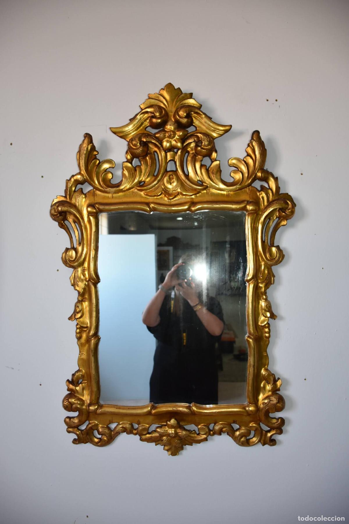 Antig&uuml;edades: Espejo barroco pan de oro Rococo - Foto 4