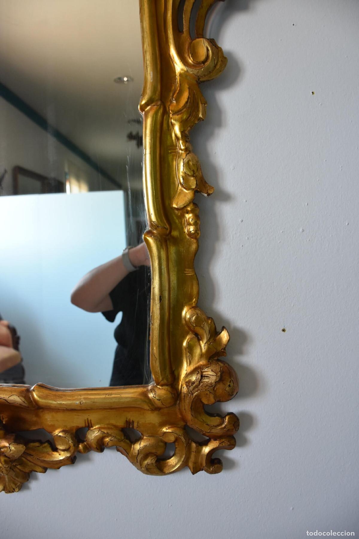 Antig&uuml;edades: Espejo barroco pan de oro Rococo - Foto 6