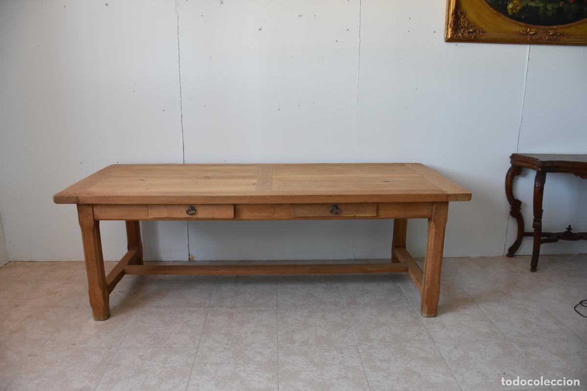 Antiques: Gran mesa de cocina madera roble extensibles