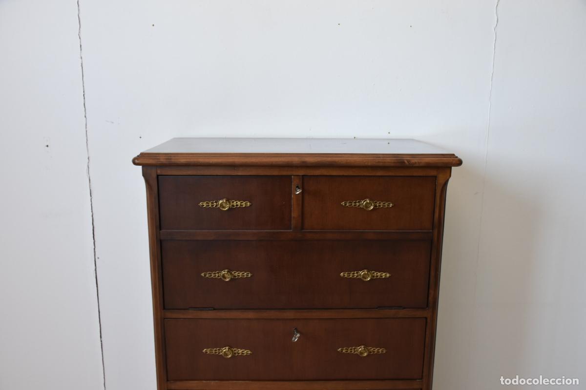 Antiques: Comoda escritorio secreter madera