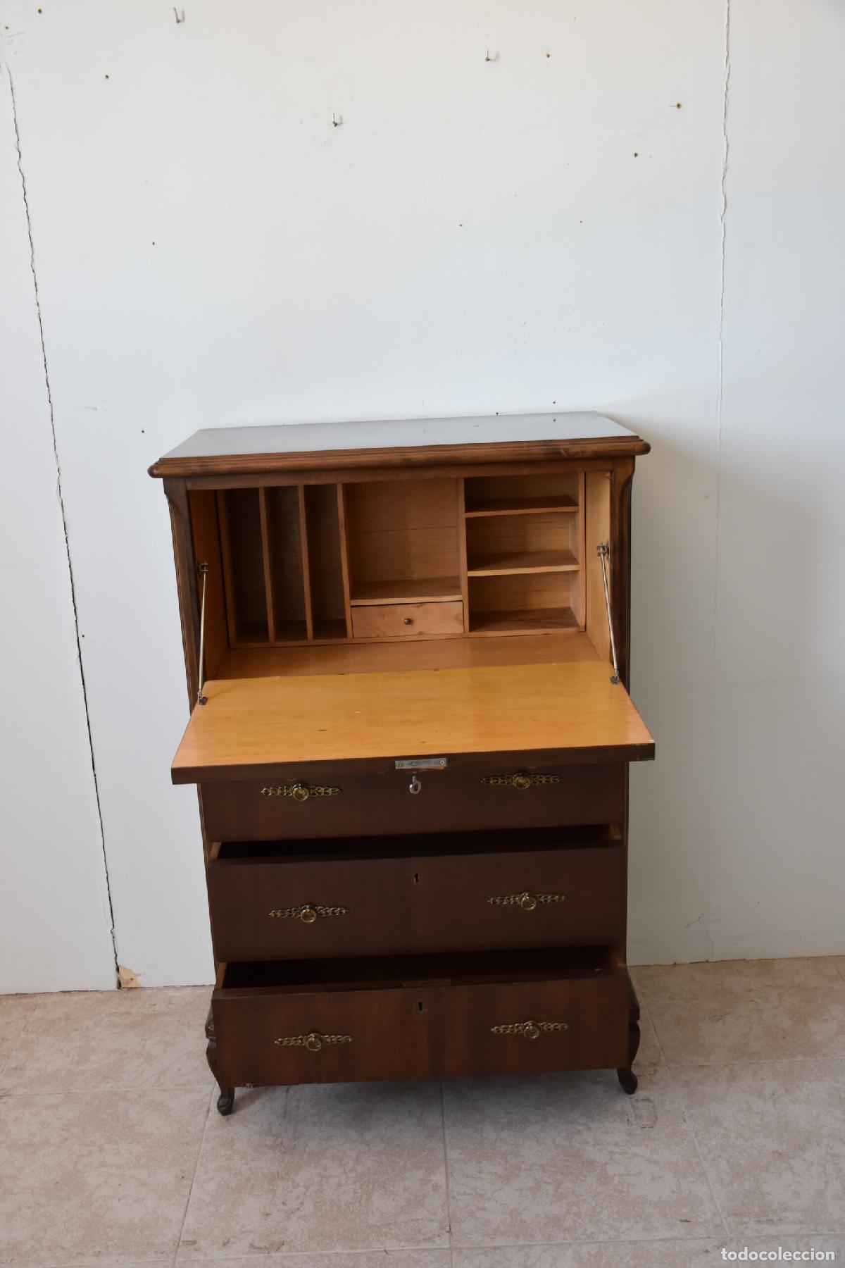 Antig&uuml;edades: Comoda escritorio secreter madera - Foto 5