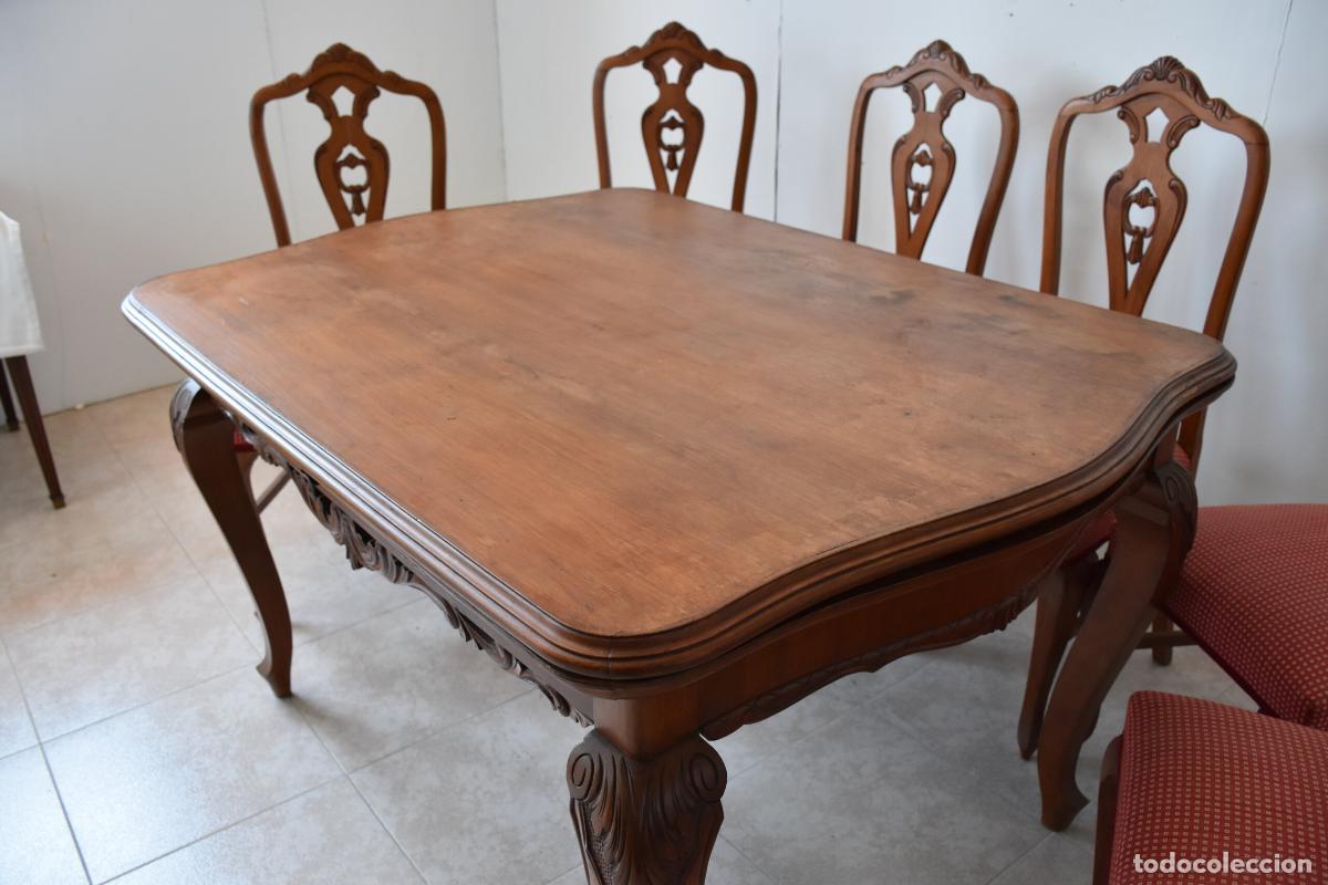 Antig&uuml;edades: Conjunto comedor Isabelino con mesa extensible - Foto 9