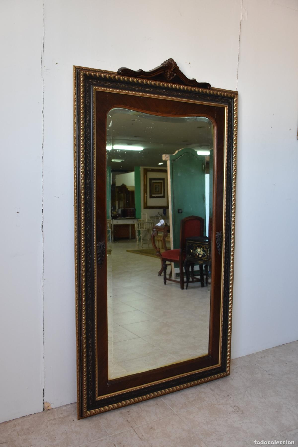 Antig&uuml;edades: Gran espejo madera marco dorado - Foto 2