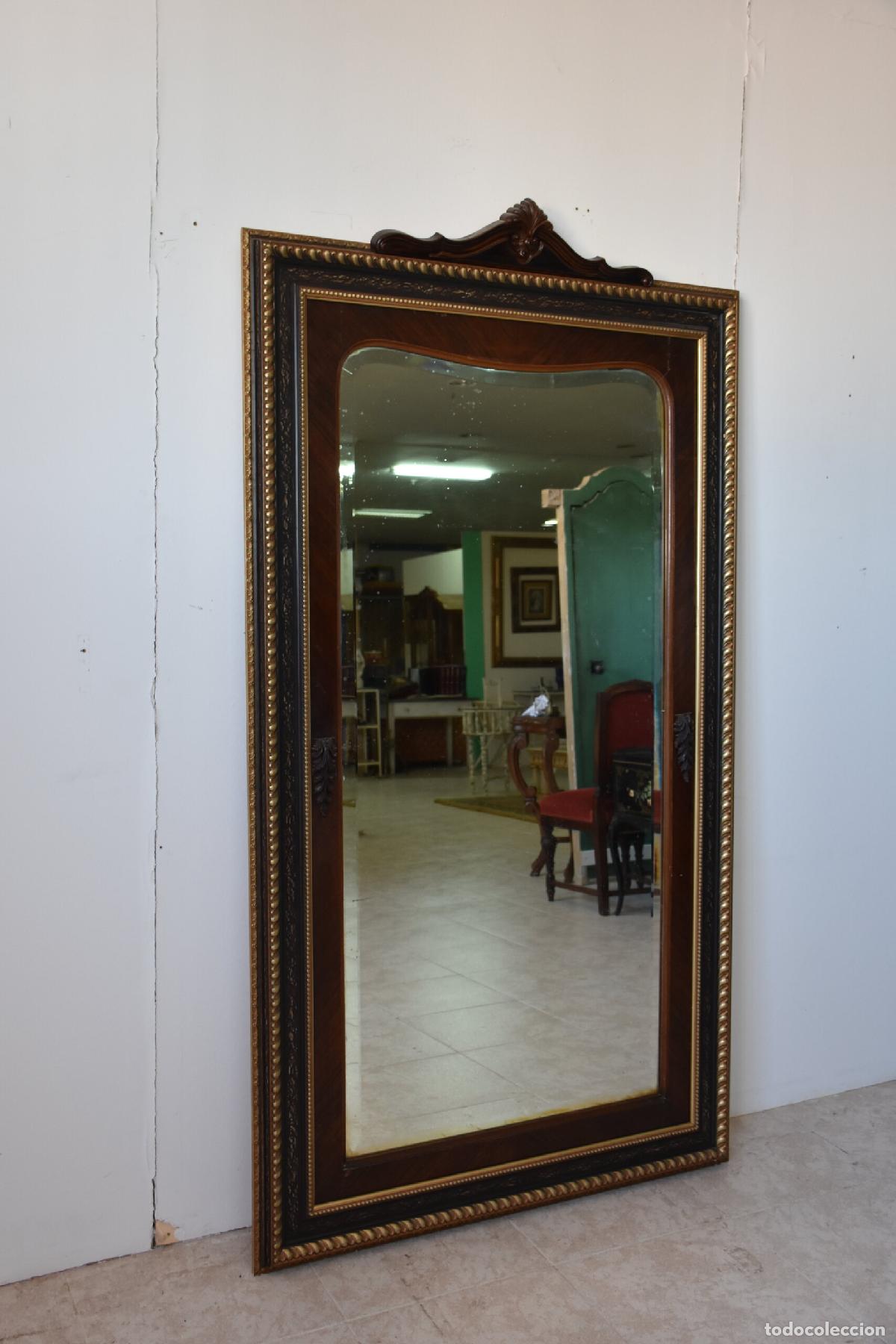 Antig&uuml;edades: Gran espejo madera marco dorado - Foto 3