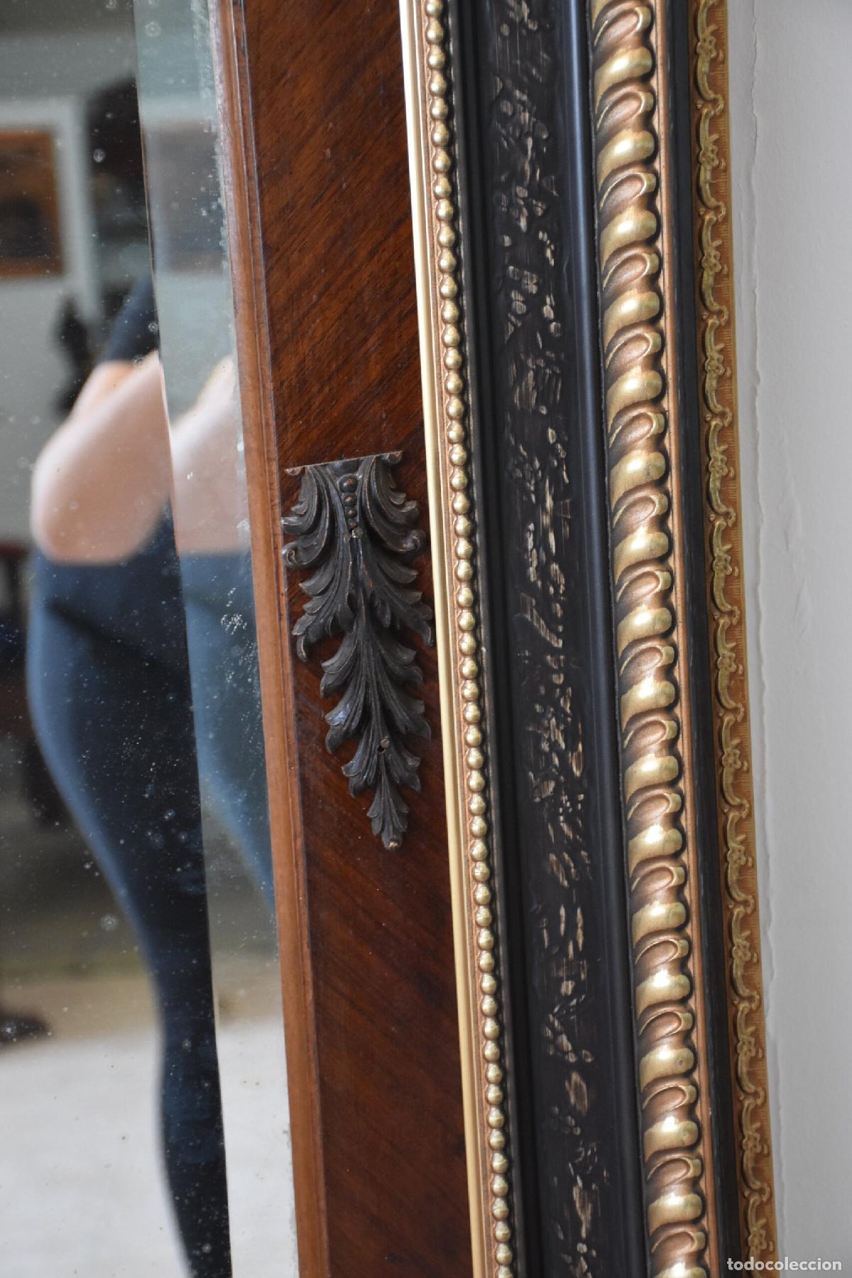 Antig&uuml;edades: Gran espejo madera marco dorado - Foto 7