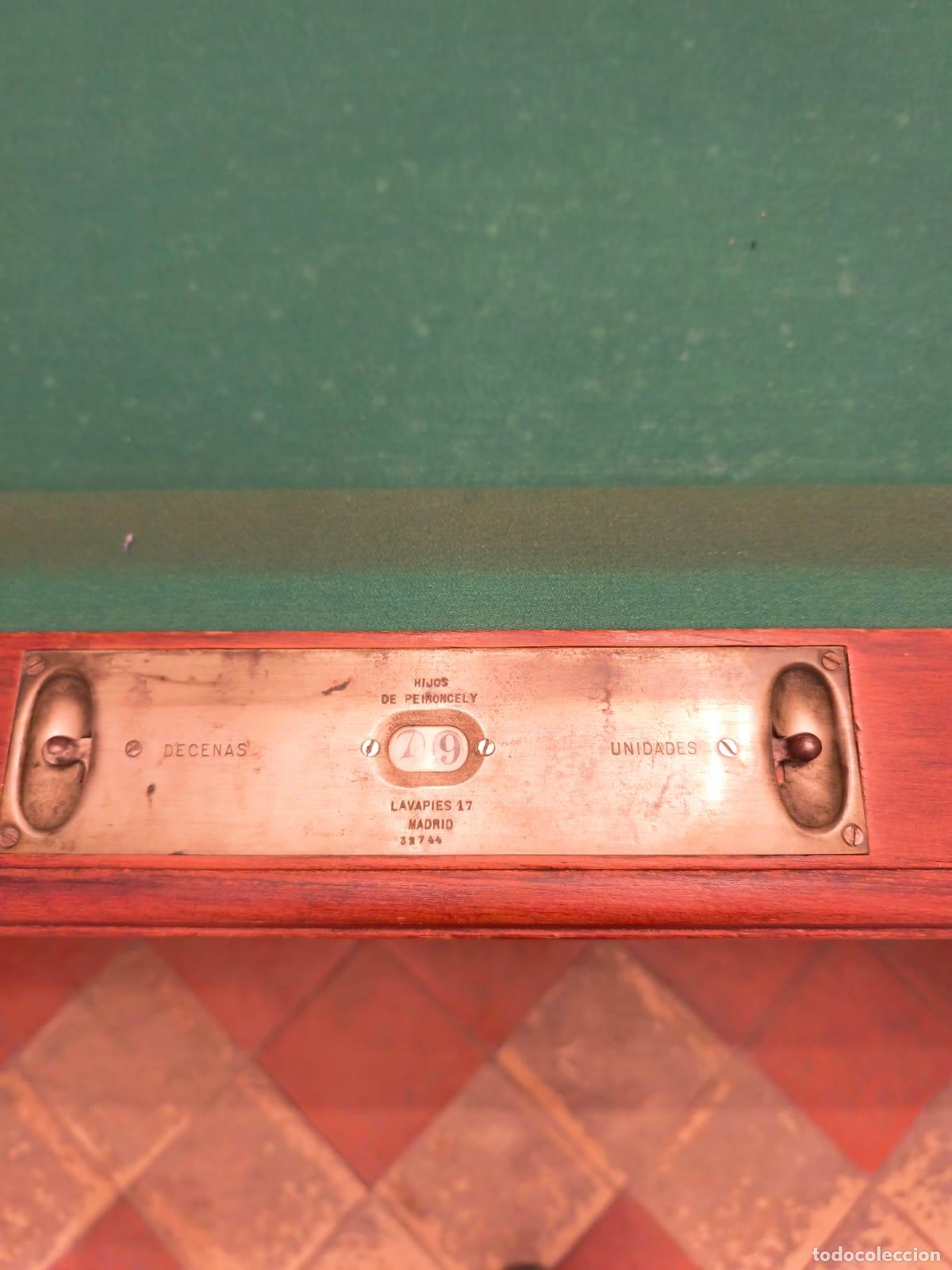 Antig&uuml;edades: Antigua mesa de billar Hispano-Francesa de madera - Foto 8