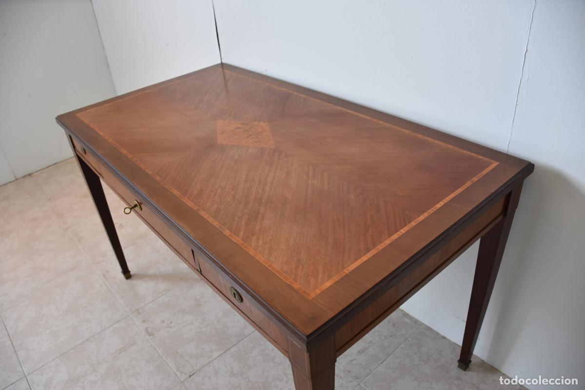 Antig&uuml;edades: Mesa escritorio Luis XVI marqueteria - Foto 2