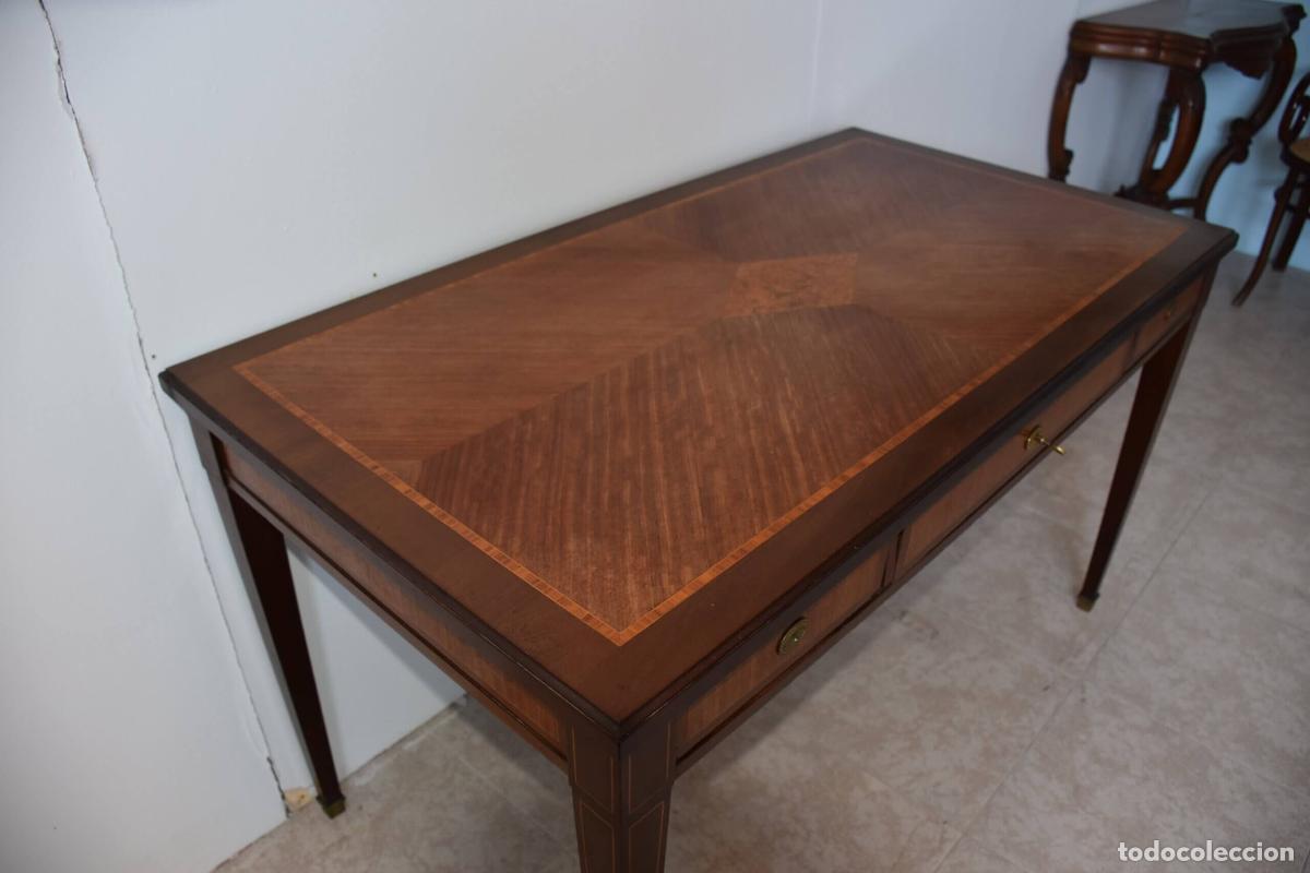 Antig&uuml;edades: Mesa escritorio Luis XVI marqueteria - Foto 3