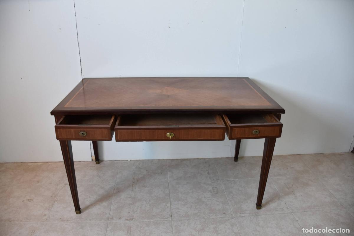 Antig&uuml;edades: Mesa escritorio Luis XVI marqueteria - Foto 4