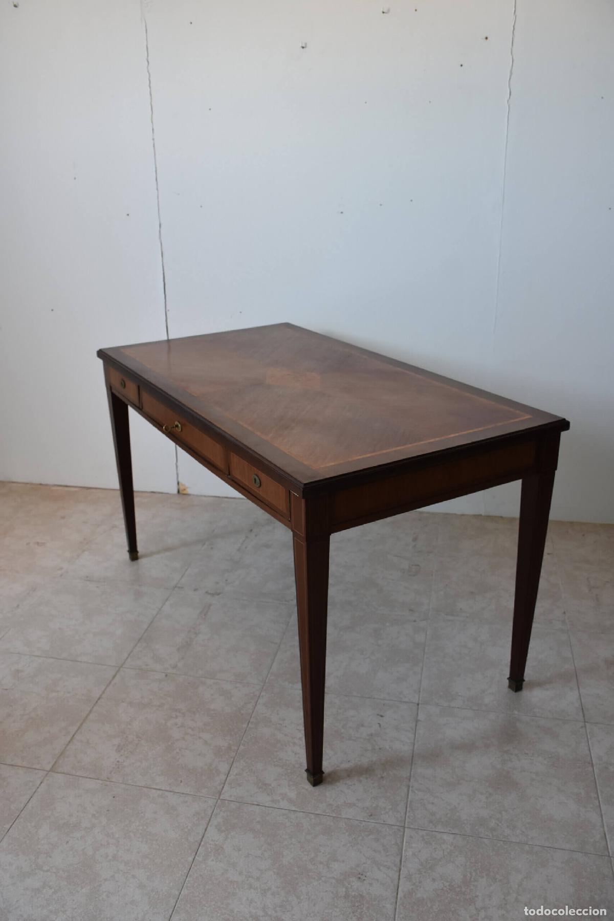 Antig&uuml;edades: Mesa escritorio Luis XVI marqueteria - Foto 5