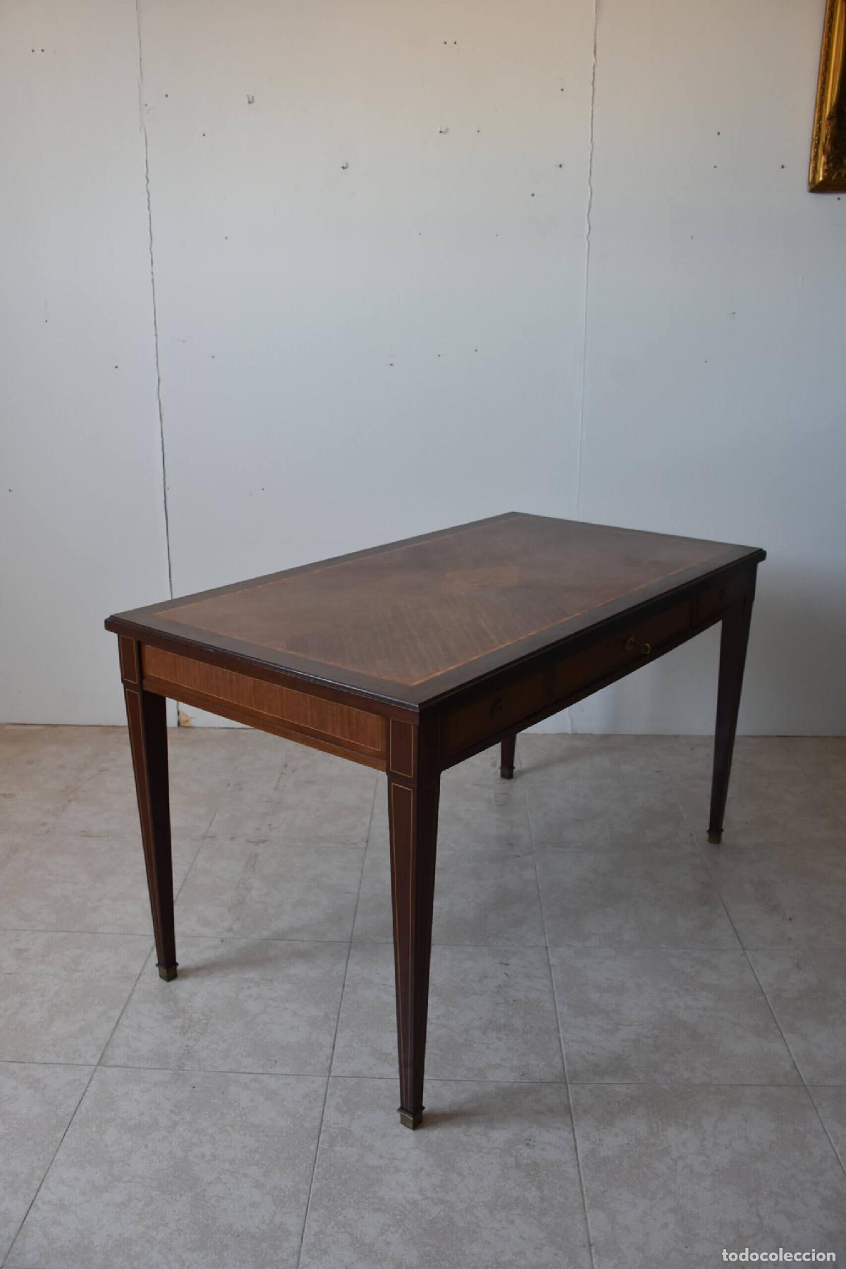Antig&uuml;edades: Mesa escritorio Luis XVI marqueteria - Foto 6