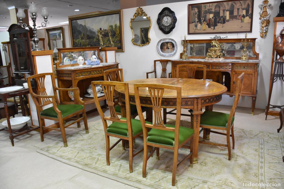 Antiques: Comedor antiguo madera caoba rubia