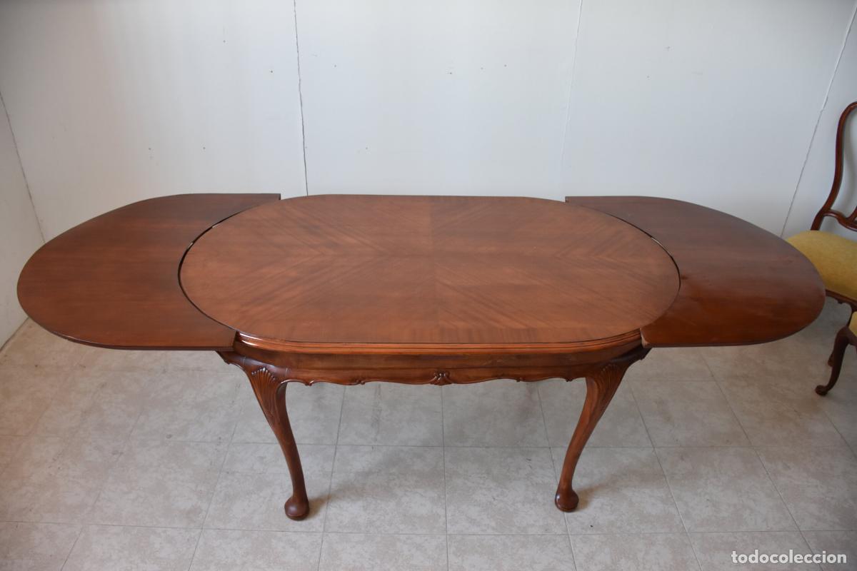 Antig&uuml;edades: Conjunto de comedor Chippendale con mesa extensible y 6 sillas - Foto 5
