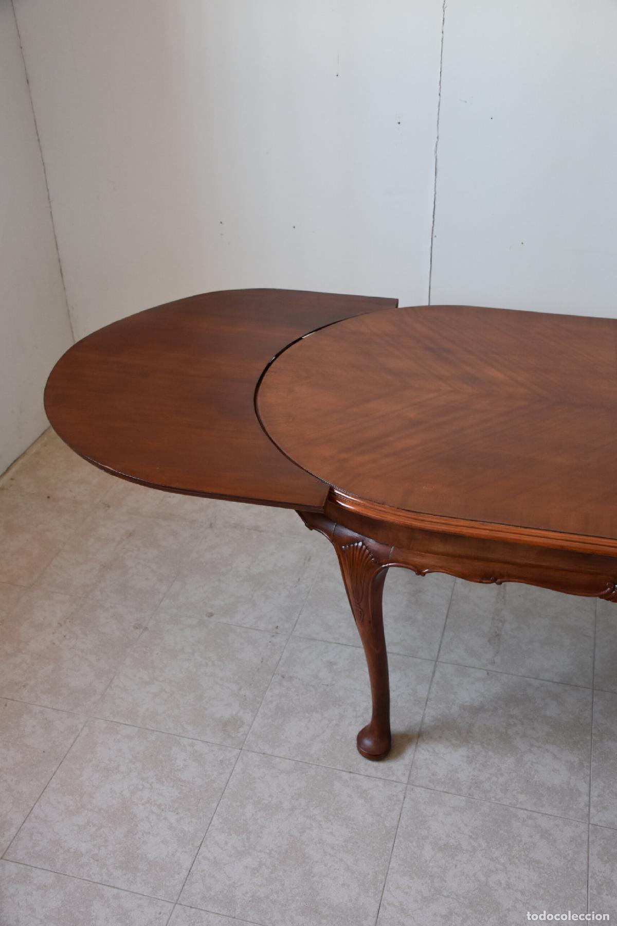 Antig&uuml;edades: Conjunto de comedor Chippendale con mesa extensible y 6 sillas - Foto 6