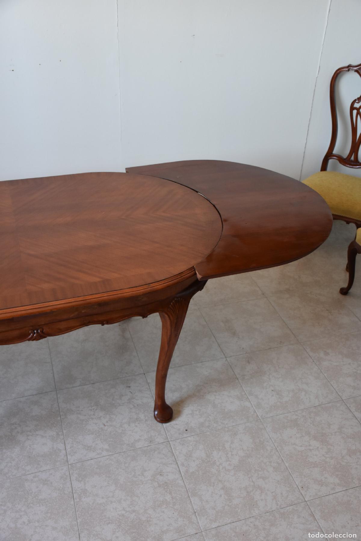 Antig&uuml;edades: Conjunto de comedor Chippendale con mesa extensible y 6 sillas - Foto 7
