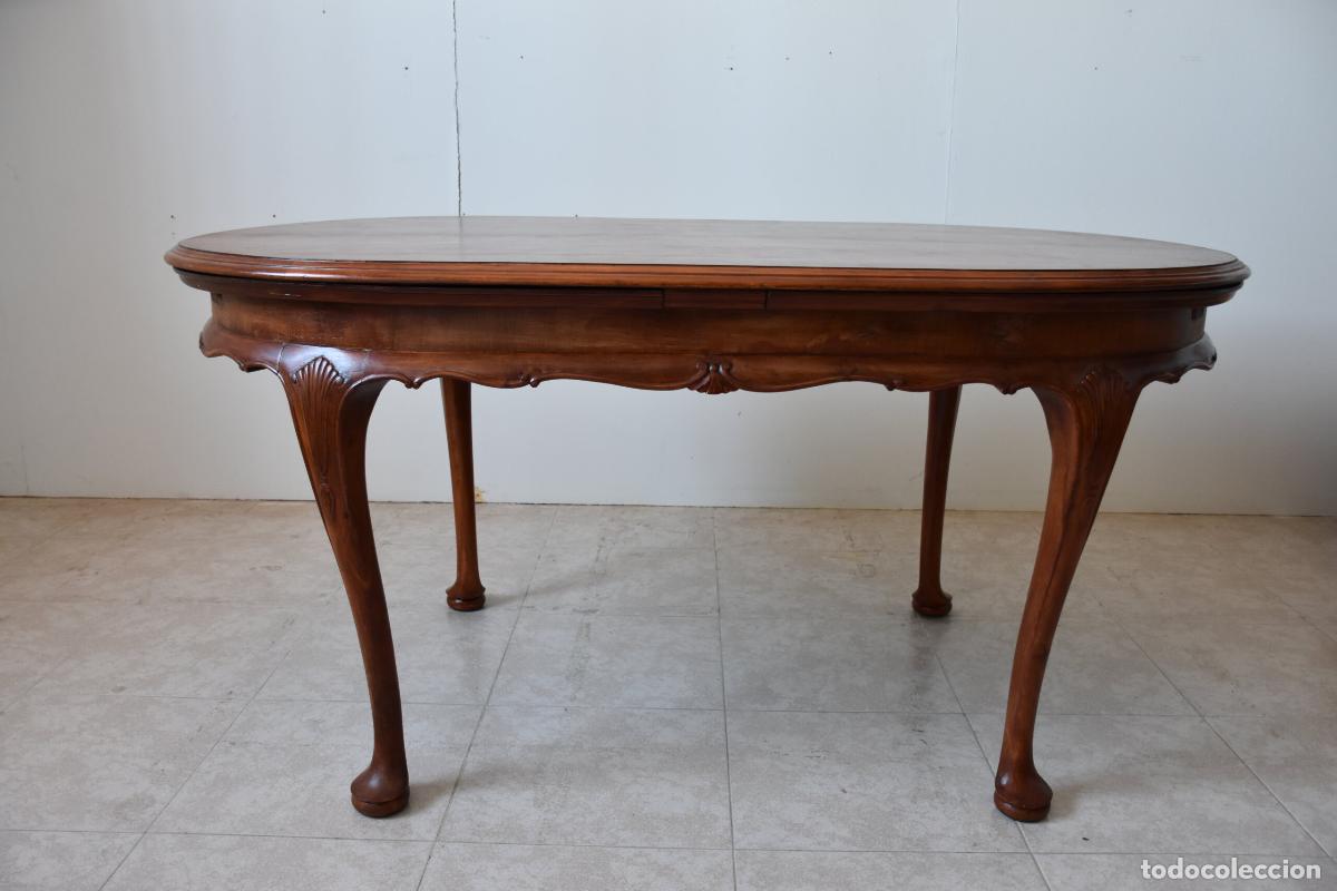 Antig&uuml;edades: Conjunto de comedor Chippendale con mesa extensible y 6 sillas - Foto 8