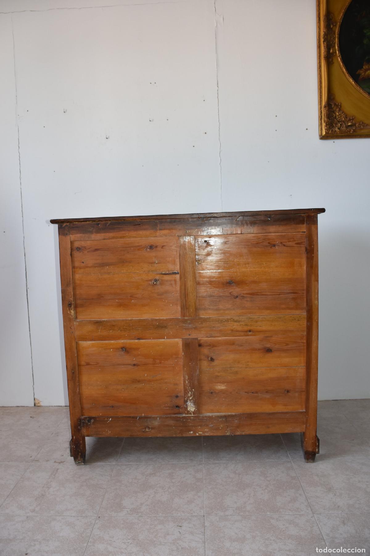 Antig&uuml;edades: Comoda antigua de madera con 4 cajones - Foto 7