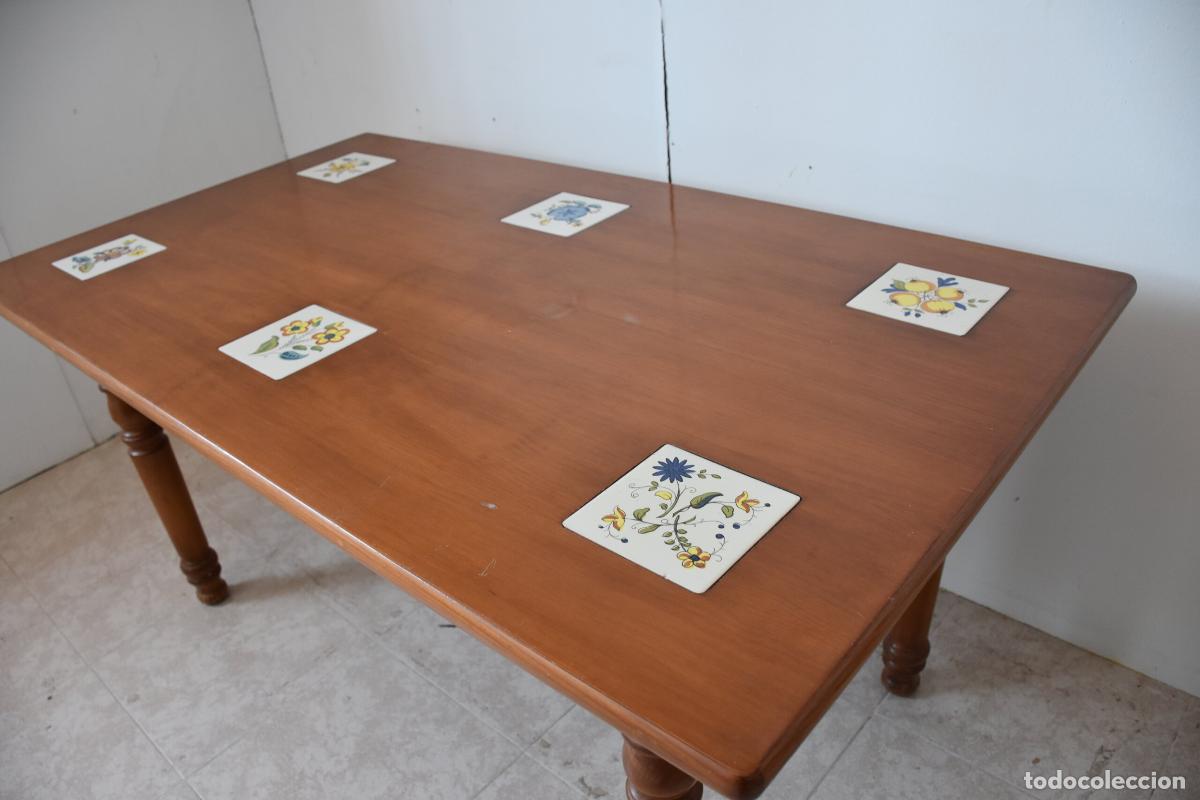 Antig&uuml;edades: Mesa rustica con azulejos ceramicos - Foto 3