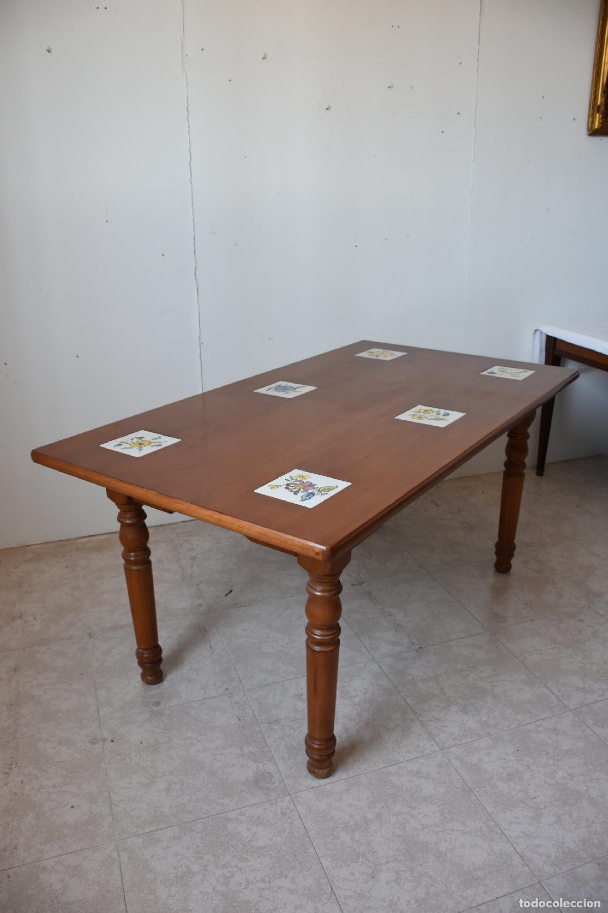 Antig&uuml;edades: Mesa rustica con azulejos ceramicos - Foto 8