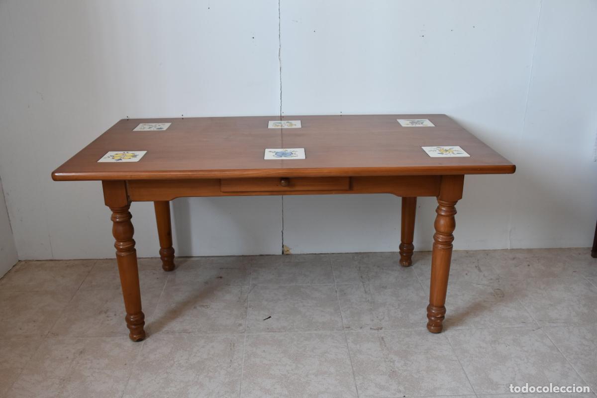 Antig&uuml;edades: Mesa rustica con azulejos ceramicos - Foto 9