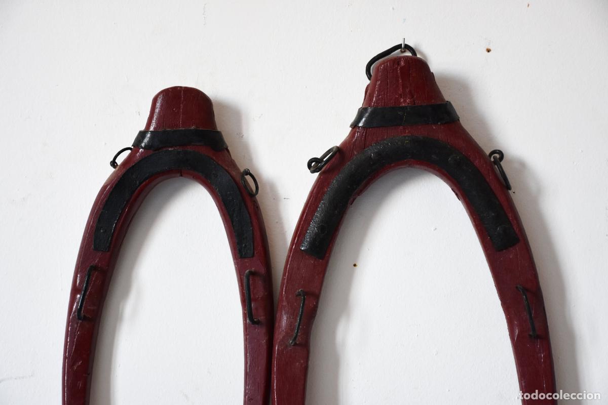 Antig&uuml;edades: Pareja de horcates antiguos de madera - Foto 2
