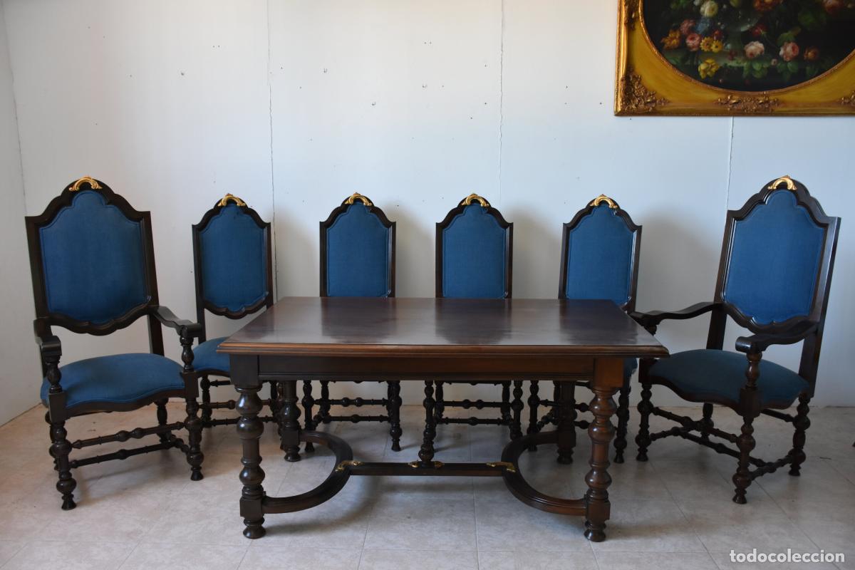 Antiquit&auml;ten: Conjunto comedor con 4 sillas y 2 sillones