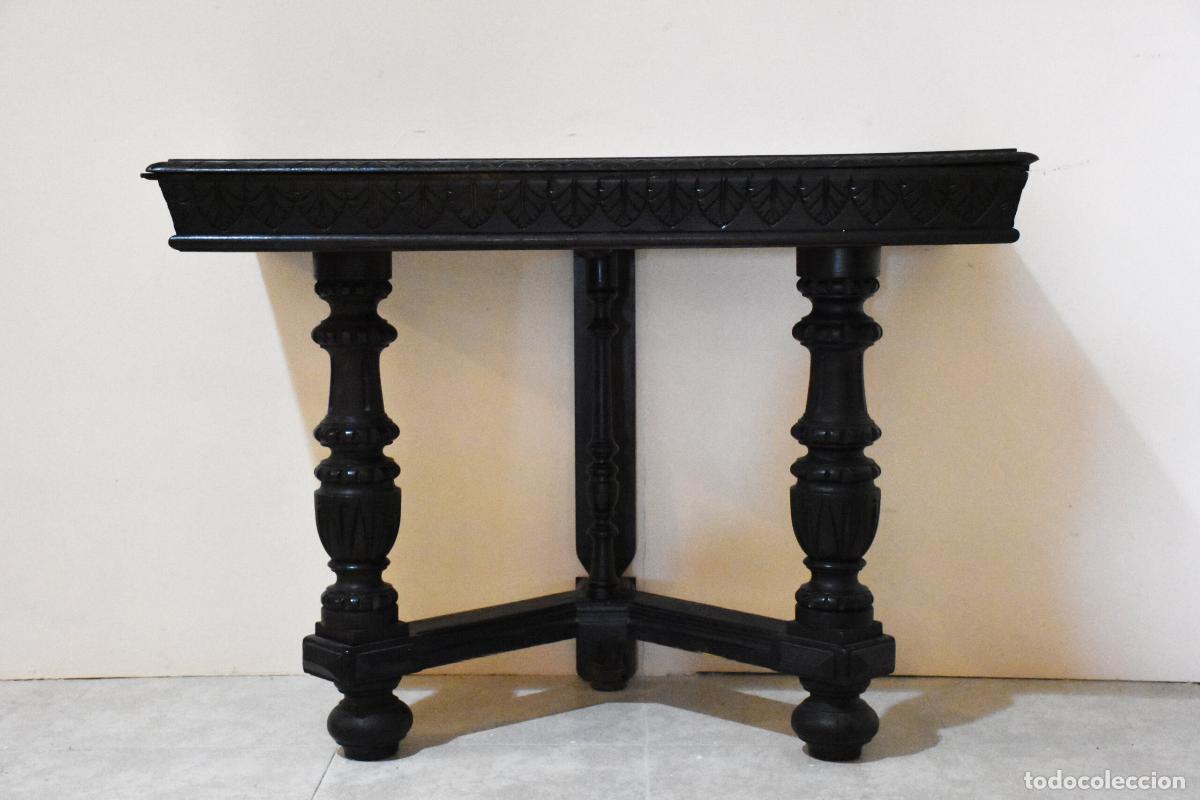 Antiquit&auml;ten: Consola de pared madera patas torneadas