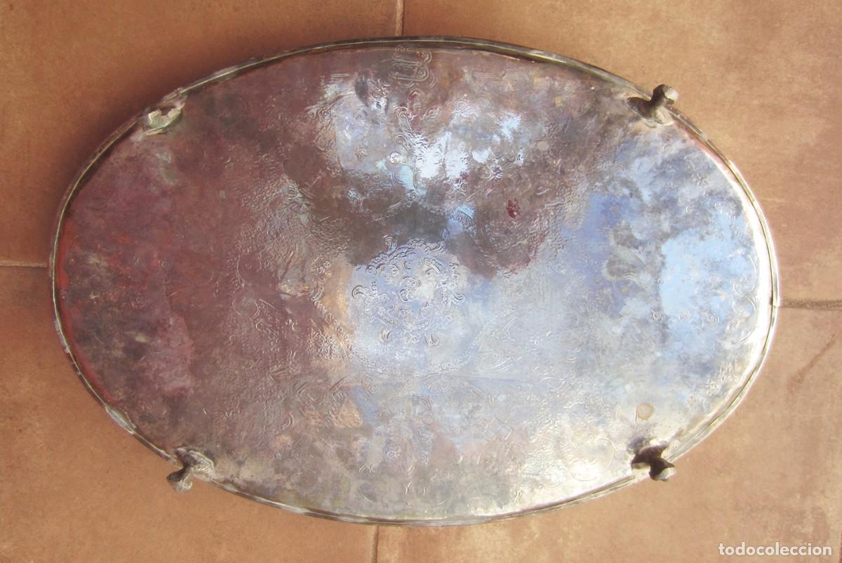 Antig&uuml;edades: BANDEJA ARABE DE ALPACA PLATEADA - Foto 3