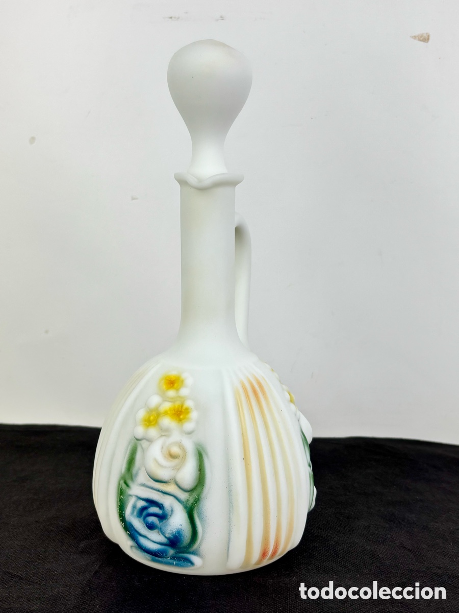 Antiques: LICORERA DE OPALINA ART DEC&Oacute; - FLORES - 1920.