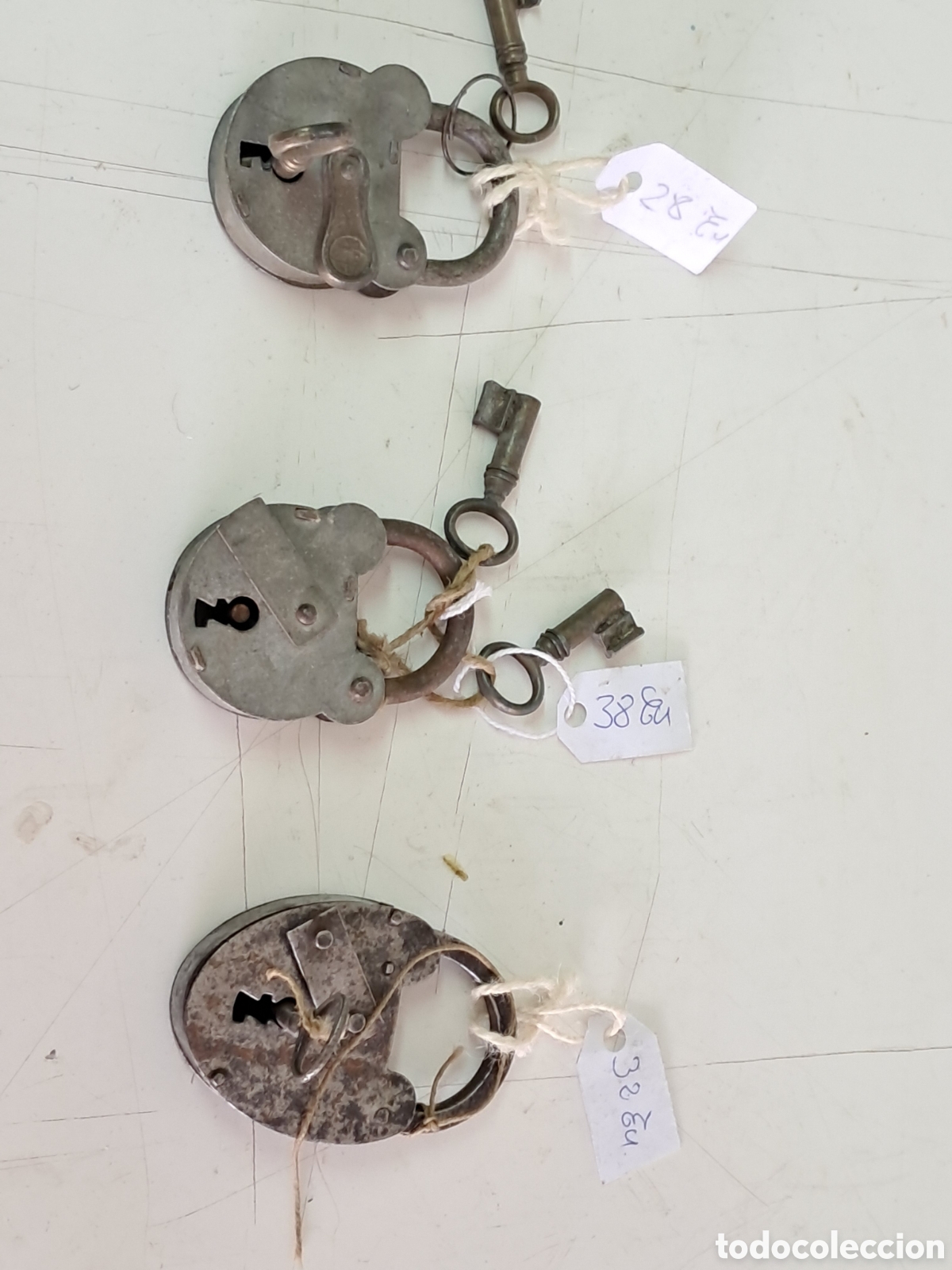 Antig&uuml;edades: Candados antiguos lote de tres und