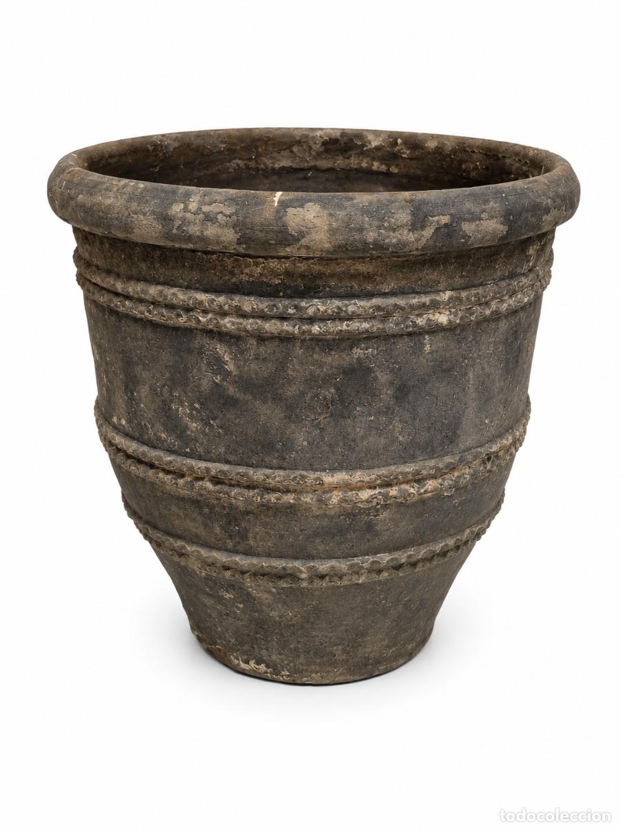 Antiquit&auml;ten: Barre&ntilde;o, Maceta - Cer&aacute;mica Negra de Quart (Girona) - Altura 39 cm - Di&aacute;metro 41 cm