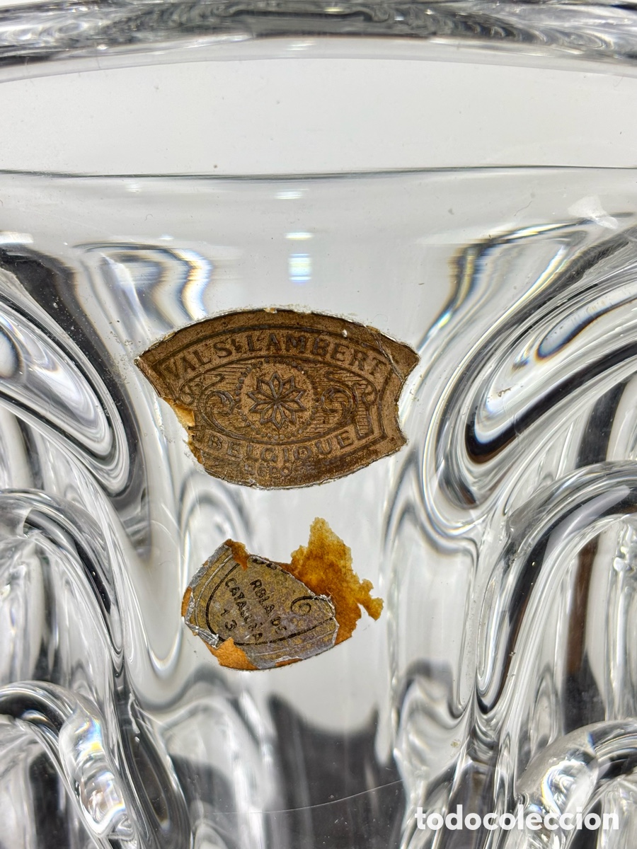Antig&uuml;edades: JARR&Oacute;N DE CRISTAL &ldquo;VAL SAINT LAMBERT&rdquo;, FIRMADO - Foto 2