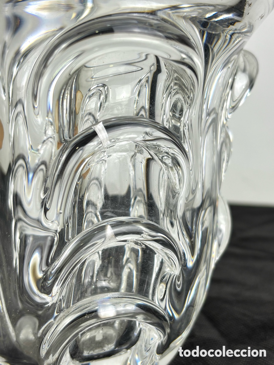 Antig&uuml;edades: JARR&Oacute;N DE CRISTAL &ldquo;VAL SAINT LAMBERT&rdquo;, FIRMADO - Foto 4