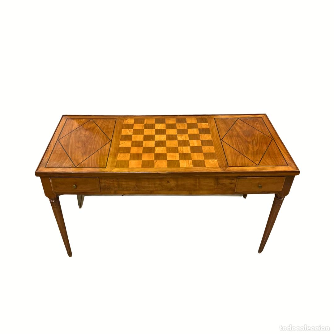 Antig&uuml;edades: Mesa Tric-Trac de Juegos, Backgammon, Louis XVI - Francia