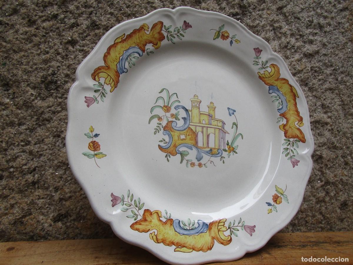 Antig&uuml;edades: GRAN PLATO CERAMICA &rdquo; ALCORA &rdquo; CASTELLON - 31CM 900GR ESTAMPILLA Y MARCA 009/65/76 M.P. BRILLO. + I