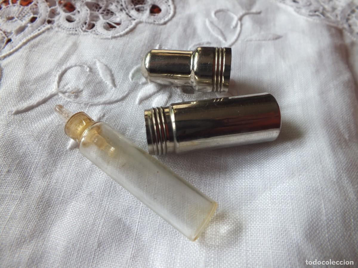 Antig&uuml;edades: ANTIGUO PERFUMERO DE VIAJE EN FUNDA ESTUCHE DE METAL CROMADO ART DECO A&Ntilde;OS 30