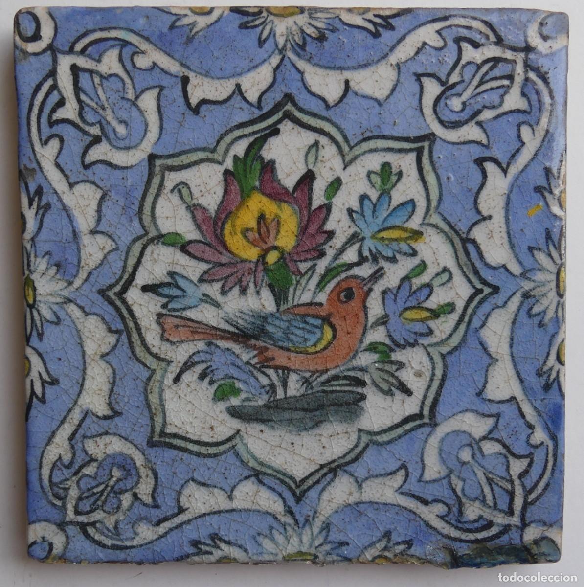 Antig&uuml;edades: ANTIGUO AZULEJO DE IRAN SIGLO XIX O ANTERIOR ( PAGO POR BIZUM )