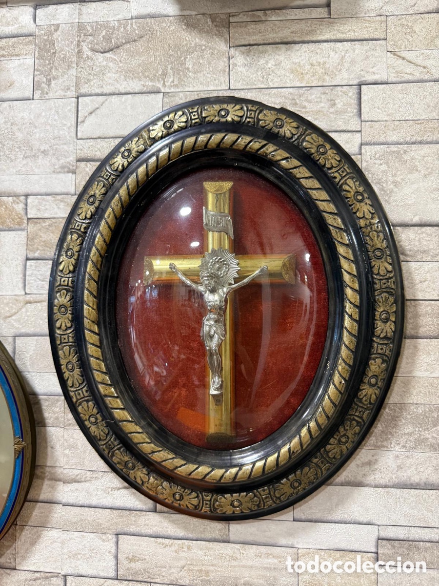 Antig&uuml;edades: Bonito crucificado cristal bomb&eacute; - Foto 2