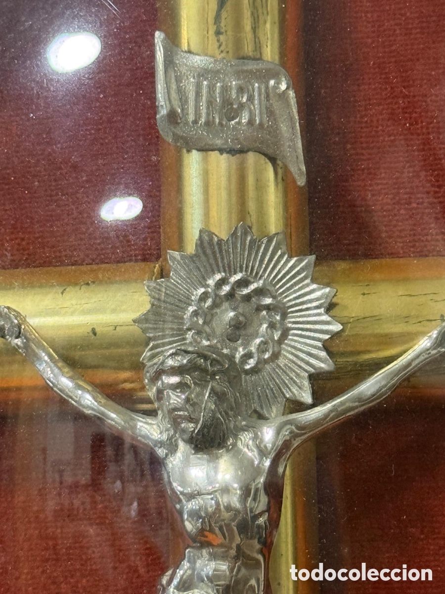 Antig&uuml;edades: Bonito crucificado cristal bomb&eacute; - Foto 3
