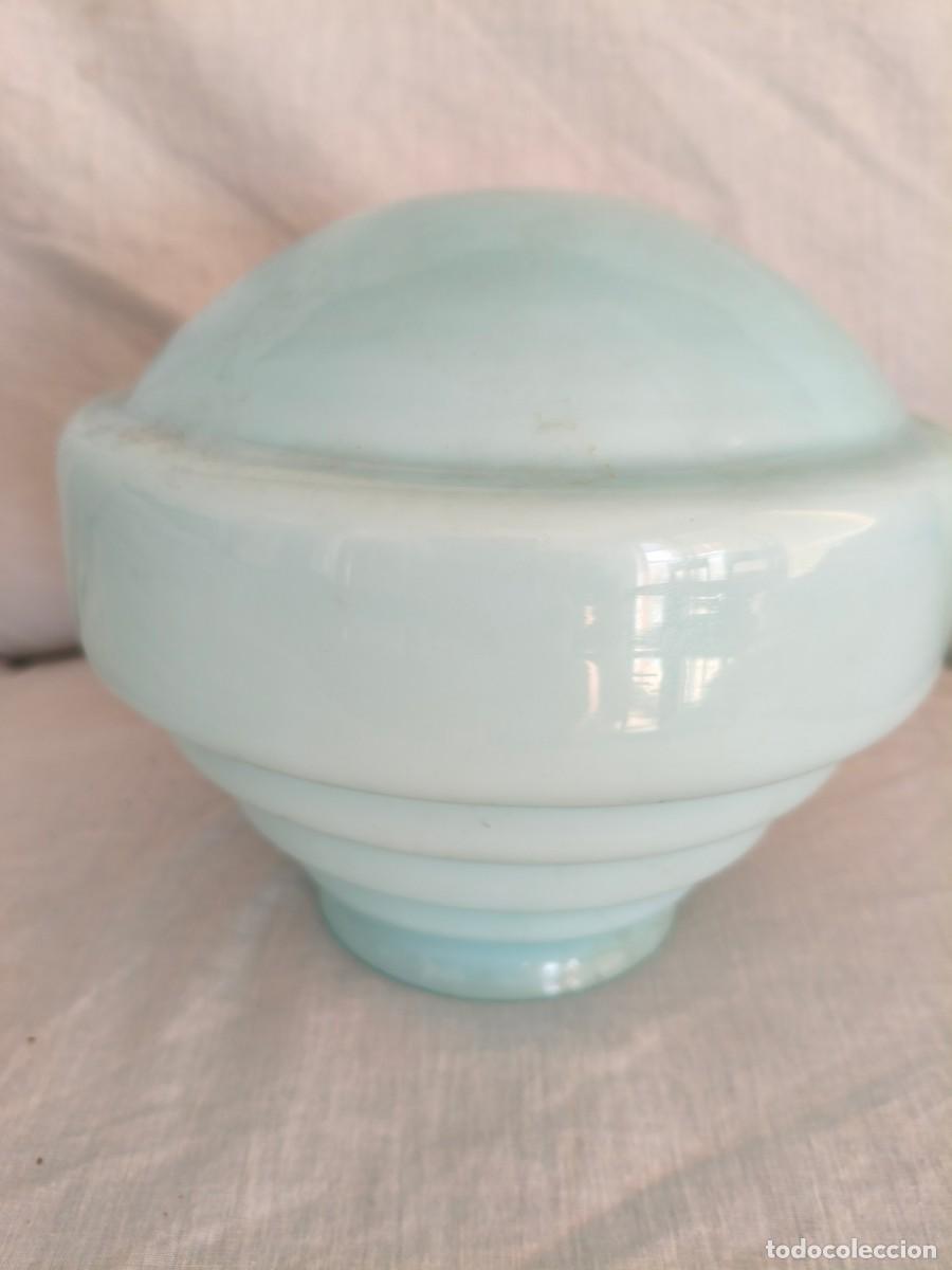 Antig&uuml;edades: TULIPA GLOBO OPALINA COLOR AZUL CELESTE. ARTDECO. A&Ntilde;OS 1930,S