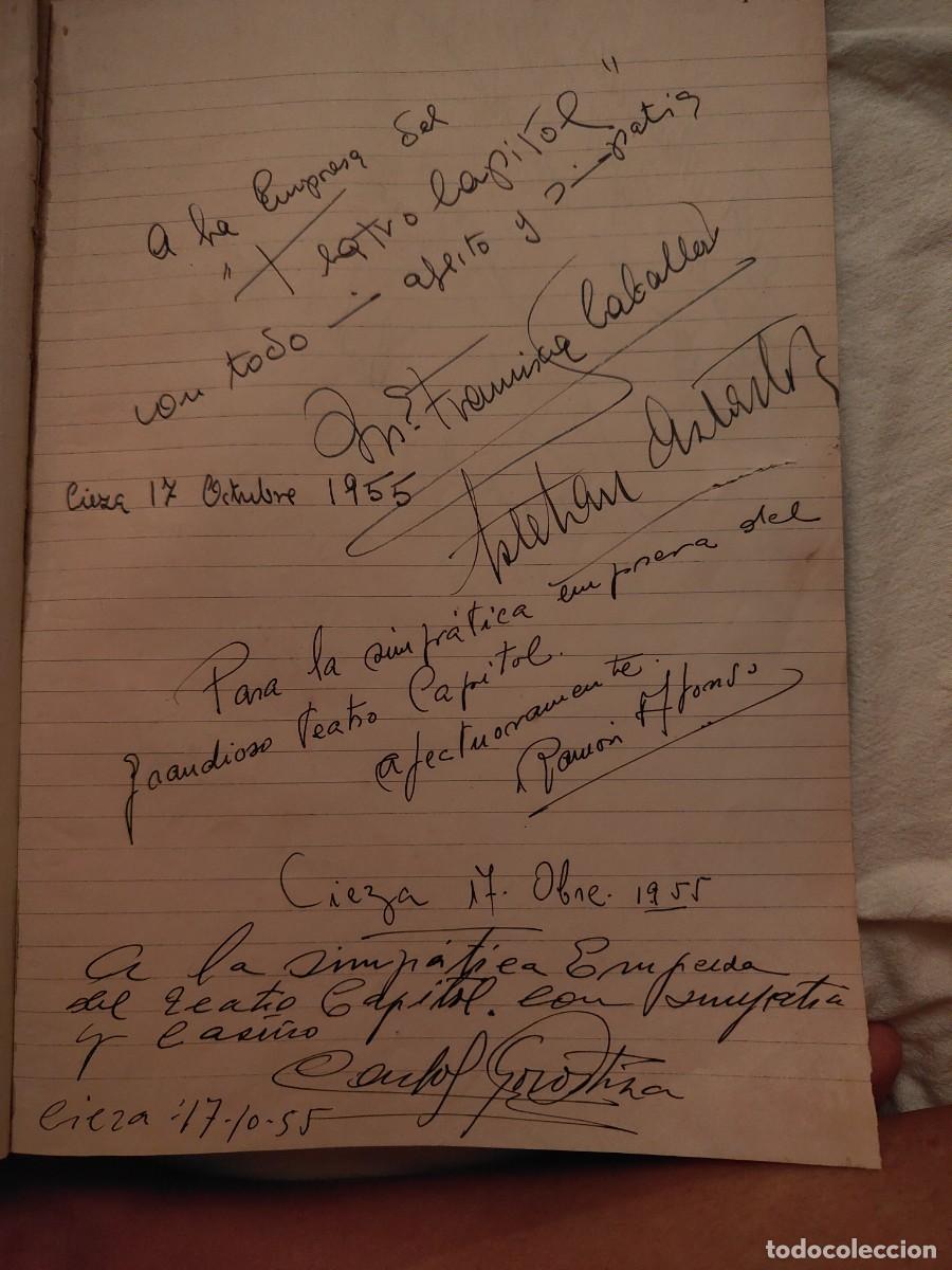Antig&uuml;edades: &Uacute;nico e Hist&oacute;rico Libro de Firmas del Teatro Capitol de Cieza (Murcia) &ndash; Periodo Inaugural 1955-1976