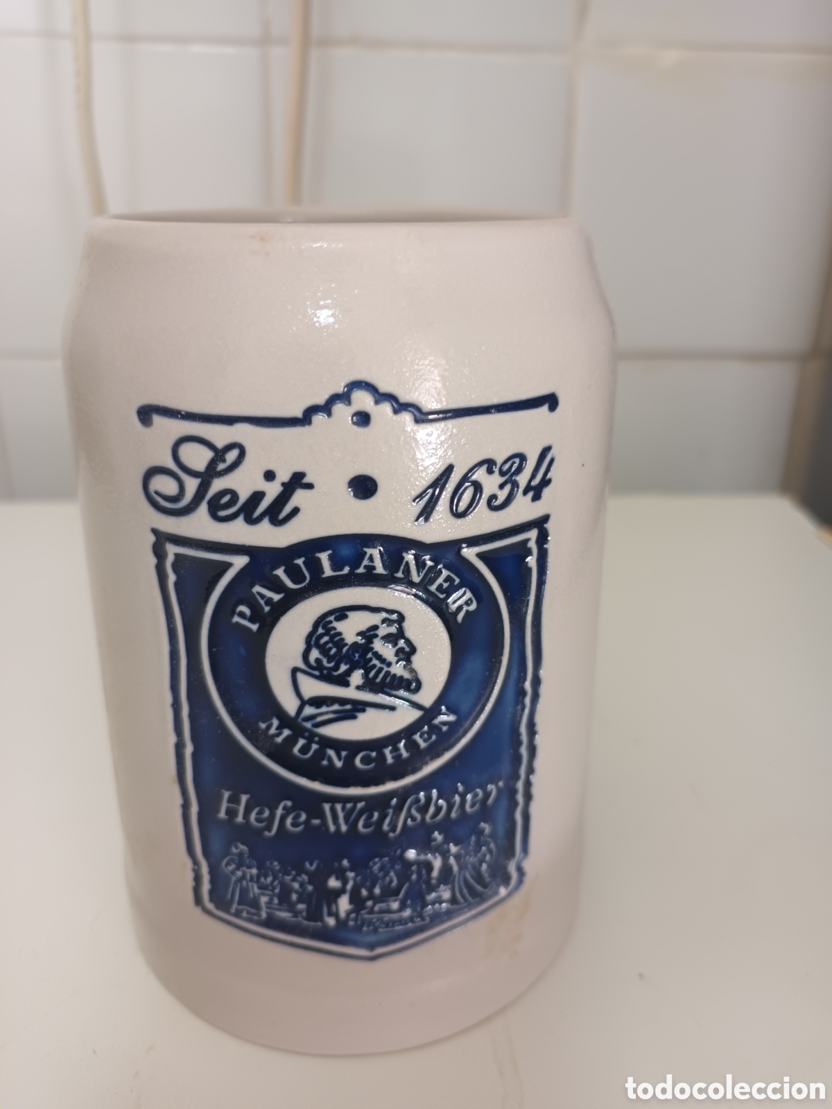 Antig&uuml;edades: ANTIGUA JARRA DE CERVEZA DE LA MARCA ALEMANA PAULANER MUNCHEN