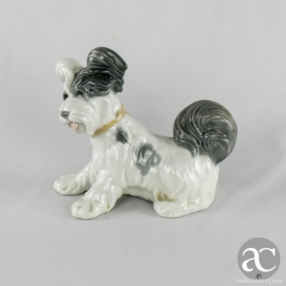 Antig&uuml;edades: Figura de c&atilde;o em porcelana espanhola LLADR&Oacute;
