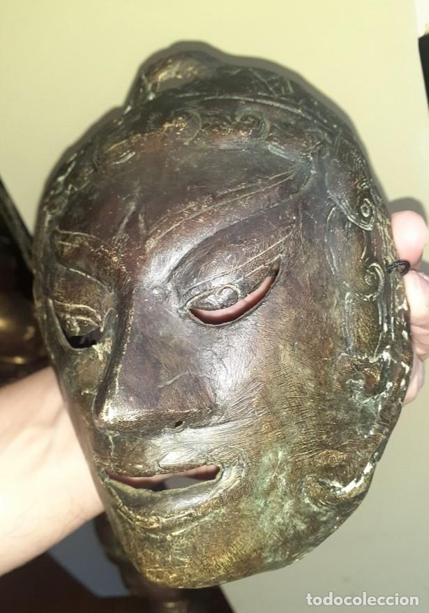 Antig&uuml;edades: Antigua m&aacute;scara bronce Indonesia 100 a&ntilde;os Antique Indonesian Bronze Mask