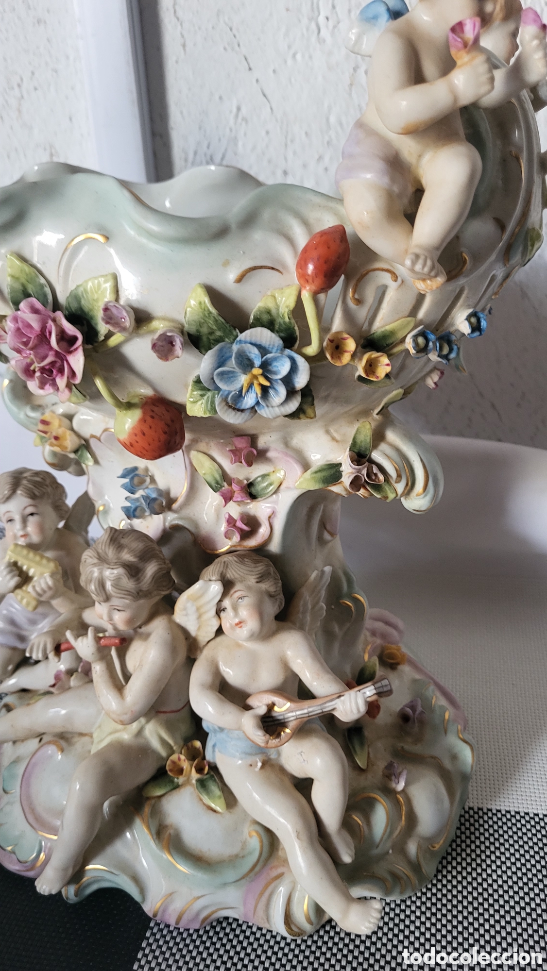 Antig&uuml;edades: Antiguo centro de mesa porcelana - Foto 3