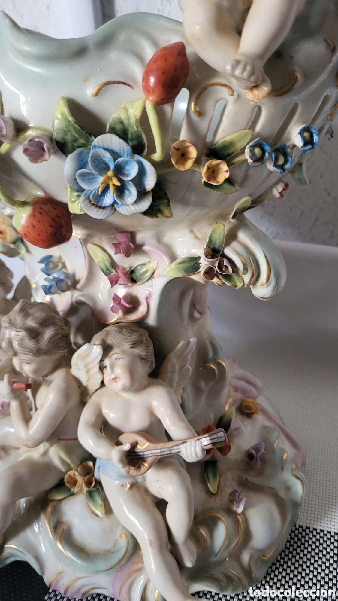 Antig&uuml;edades: Antiguo centro de mesa porcelana - Foto 5