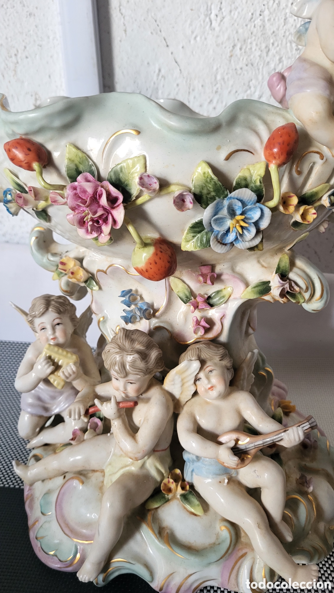 Antig&uuml;edades: Antiguo centro de mesa porcelana - Foto 8