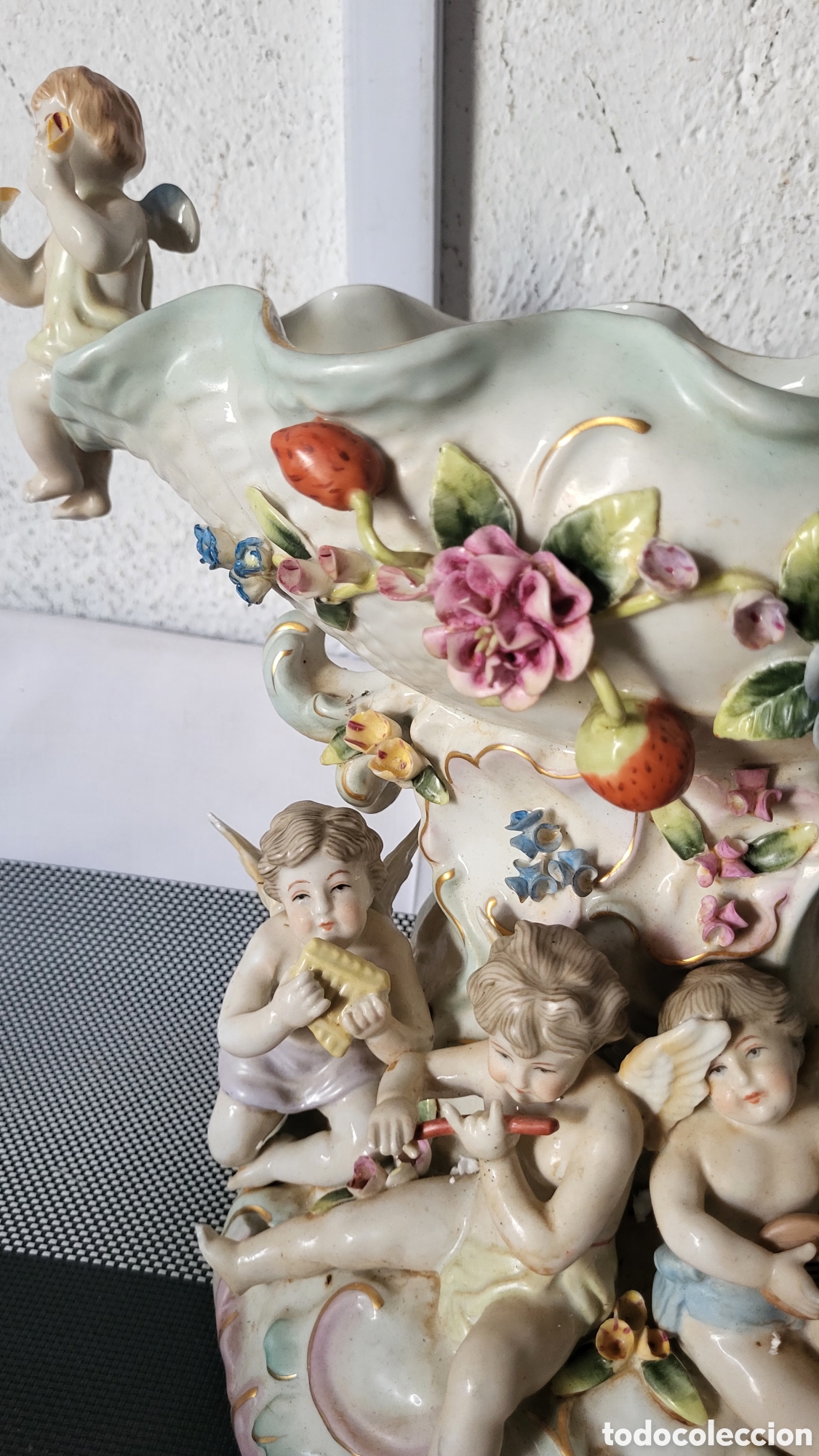 Antig&uuml;edades: Antiguo centro de mesa porcelana - Foto 9